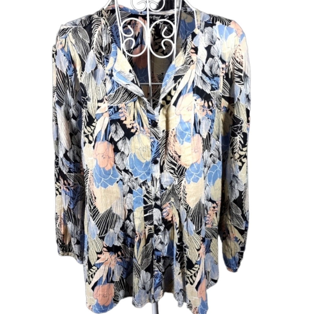 Lucky Brand Romantic Boho Floral Top SZ S